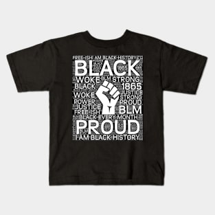 I Am Black History Month - Black Power Fist Kids T-Shirt